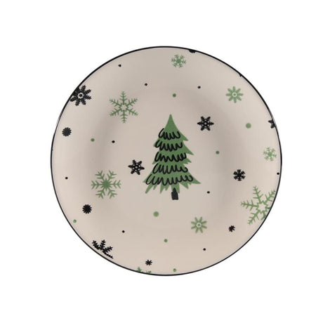 Assiette vivante Svenska en porcelaine avec image d'arbre de Noël Ø19 cm