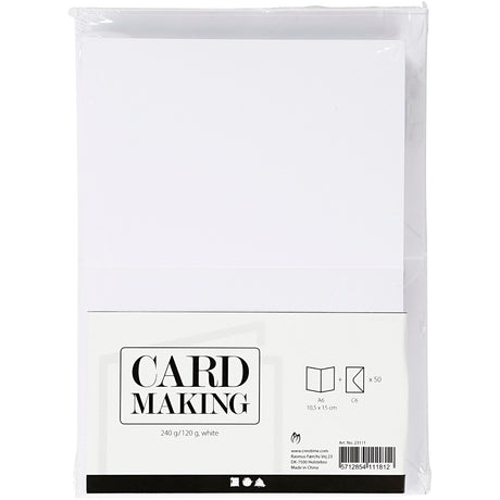 Société créative https : www.ccobby.nl cartes-et-enveloppes-size-card-10-5x15-cm-size-envelope-11-5x16-5-cm-120-240-wit-50-set-1-box