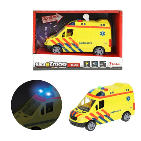 Toi-toys ambulance - voiture jouet - friction - lumière et son - jouets