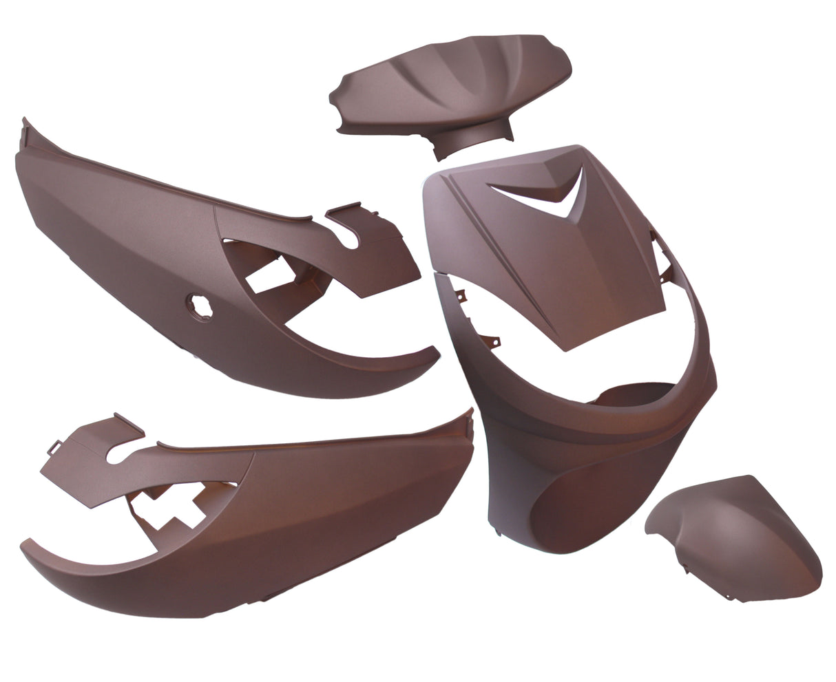 Jeu de plaques de bordure 6 pièces pour Peugeot Vivacity jusqu'à 2008 - marron mat