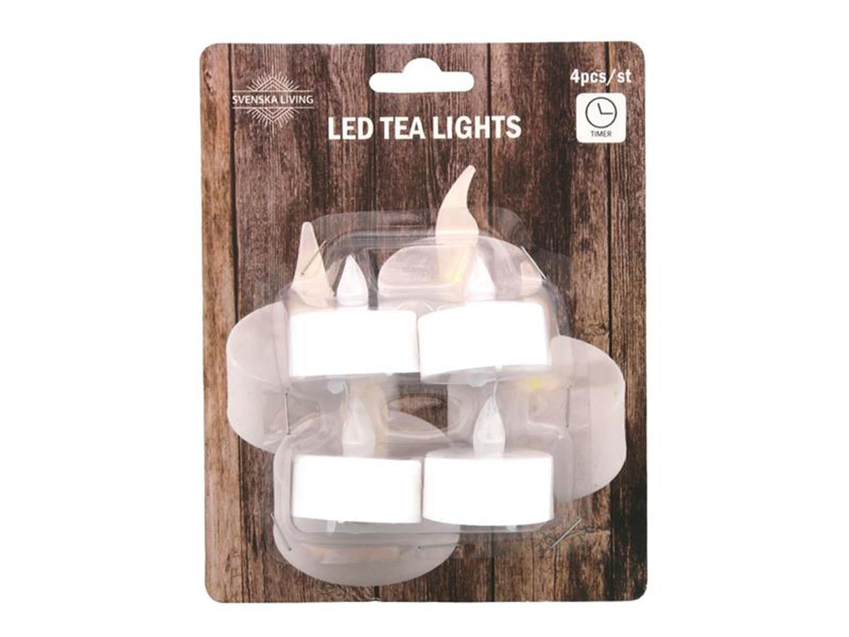 Bougie chauffe-plat Svenska Living LED blanc avec minuterie