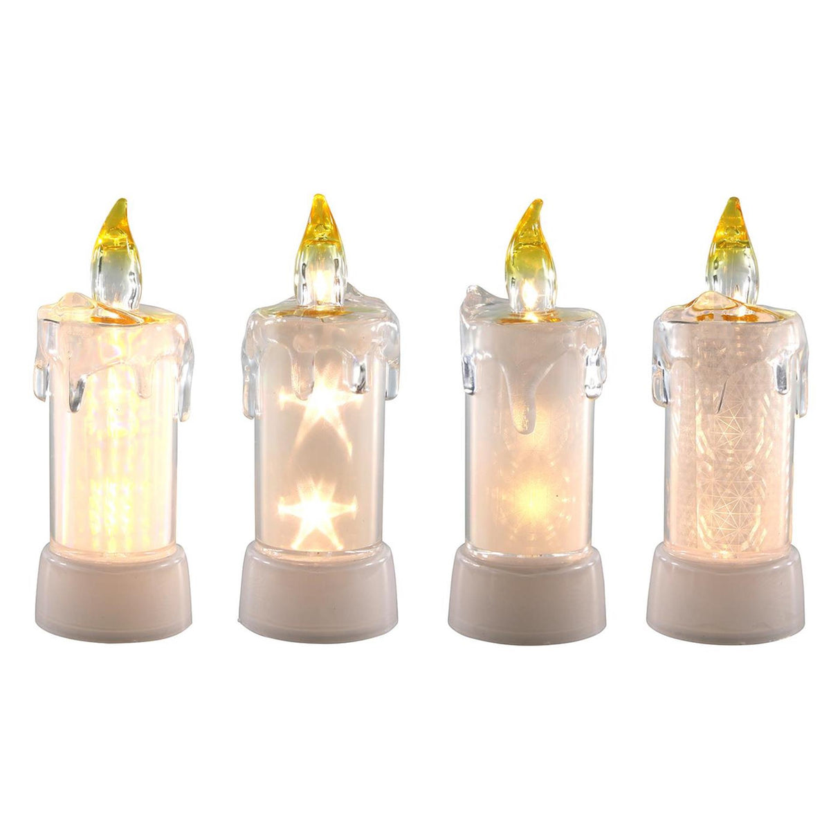 Svenska living led kaars holografisch 13,5cm werkt op 4 assorti 3x lr44