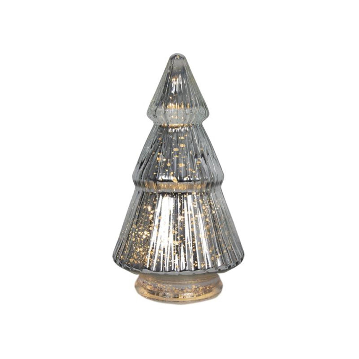 Svenska statue vivante sapin de Noël verre LED argent 19cm