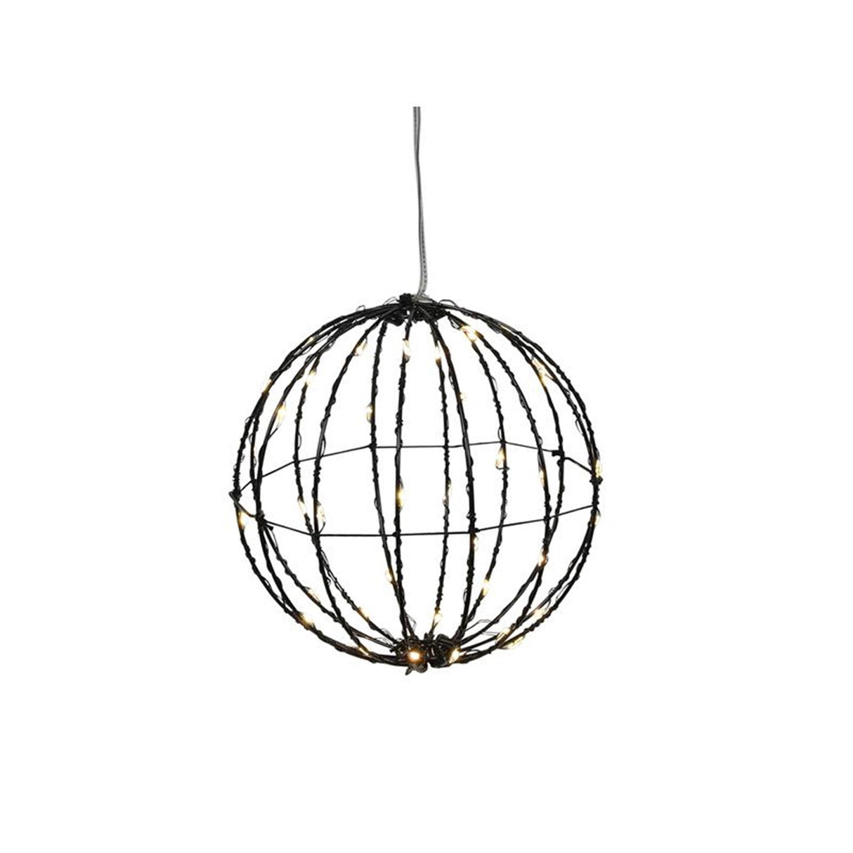 Svenska ballon vivant noir 15cm 40LED minuterie sur batterie