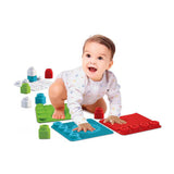 Clementoni soft clemmy - parcours sensoriel - jouets sensoriels - tapis de jeu - blocs et tapis de jeu pour bébé - avec blocs empilables en mousse souple - 6 - 36 mois