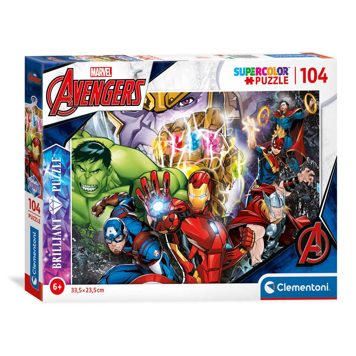 Clementoni Brilliant Puzzle Superheroes, 104st.