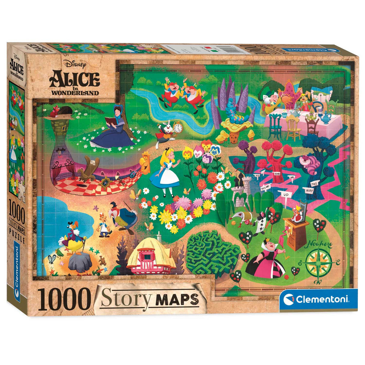 Clementoni World Map Puzzle Alice in Wonderland, 1000st.