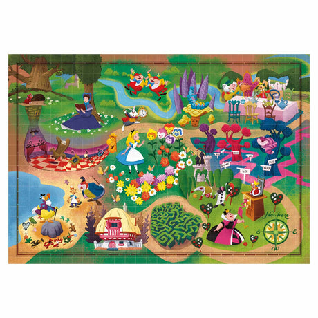 Puzzle de la carte du monde de Clementoni Alice au pays des merveilles, 1000st.