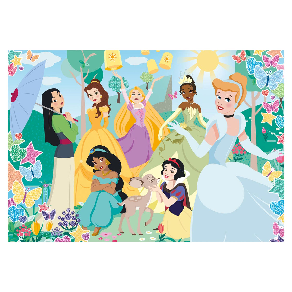 Clementoni glitter puzzle principessa, 104st.