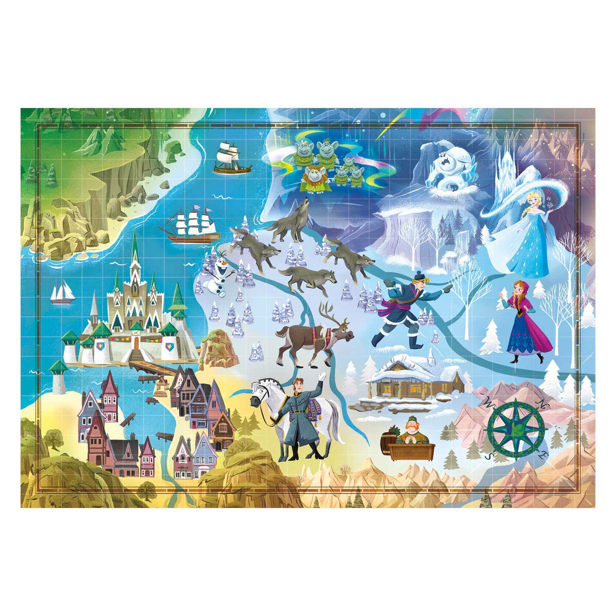 Clementoni Map World Puzzle Frozen, 1000st.