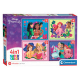 Clementoni - puzzle - 4 puzzles dans 1 boîte - princesse disney - puzzle pour enfants - supercolor