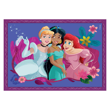Clementoni - puzzle - 4 puzzles dans 1 boîte - princesse disney - puzzle pour enfants - supercolor