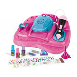 Clementoni crazy chic - studio de manucure pour enfants - vernis à ongles enfant avec autocollants, paillettes et sèche-ongles - à partir de 6 ans
