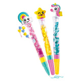 Idée Clementoni - stylos à paillettes - paquet de bricolage rempli d'accessoires - le cadeau créatif - fabriquer des stylos à paillettes - à partir de 6 ans