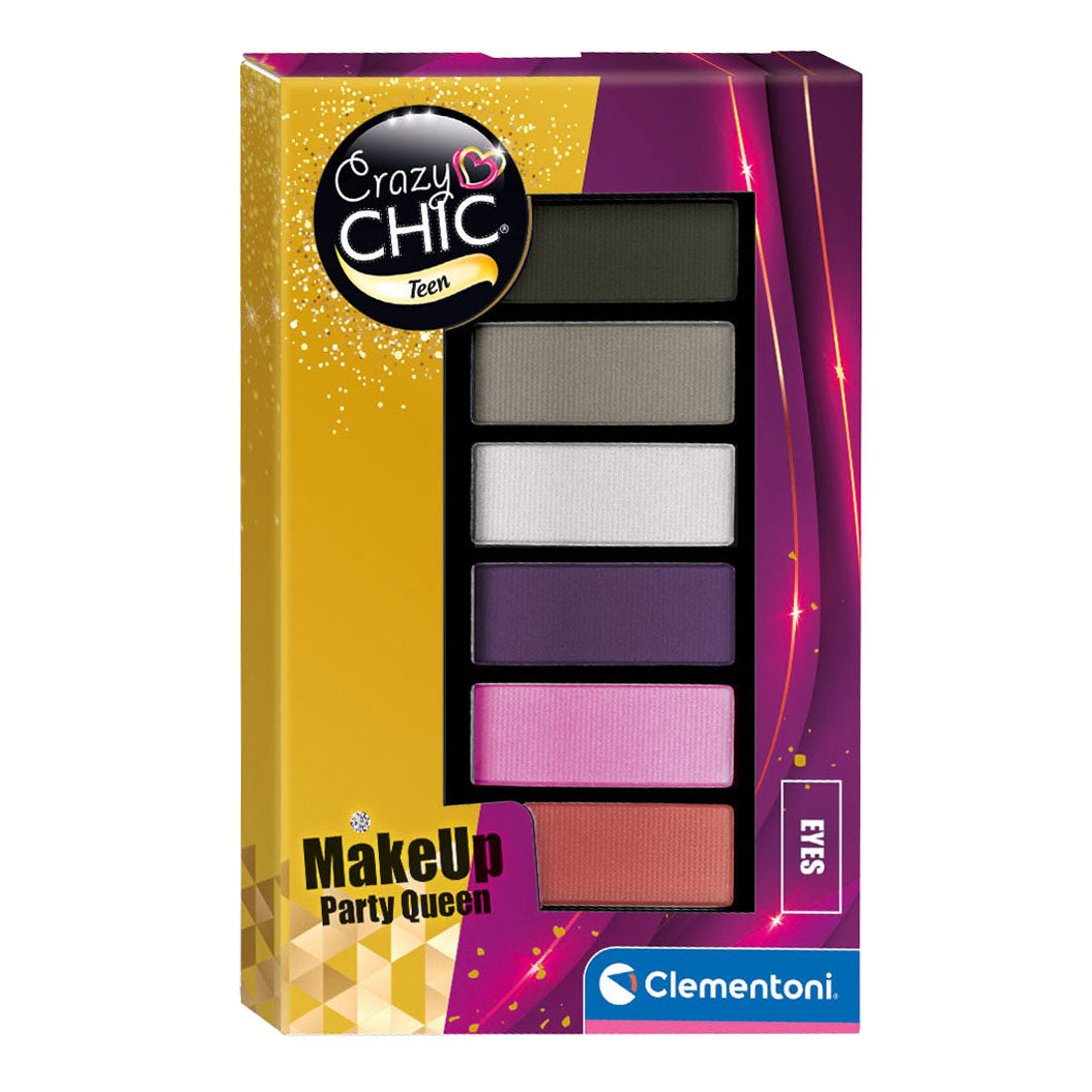 Clementoni Crazy Chic Feed Shadow Palet Party Queen, 6 couleurs