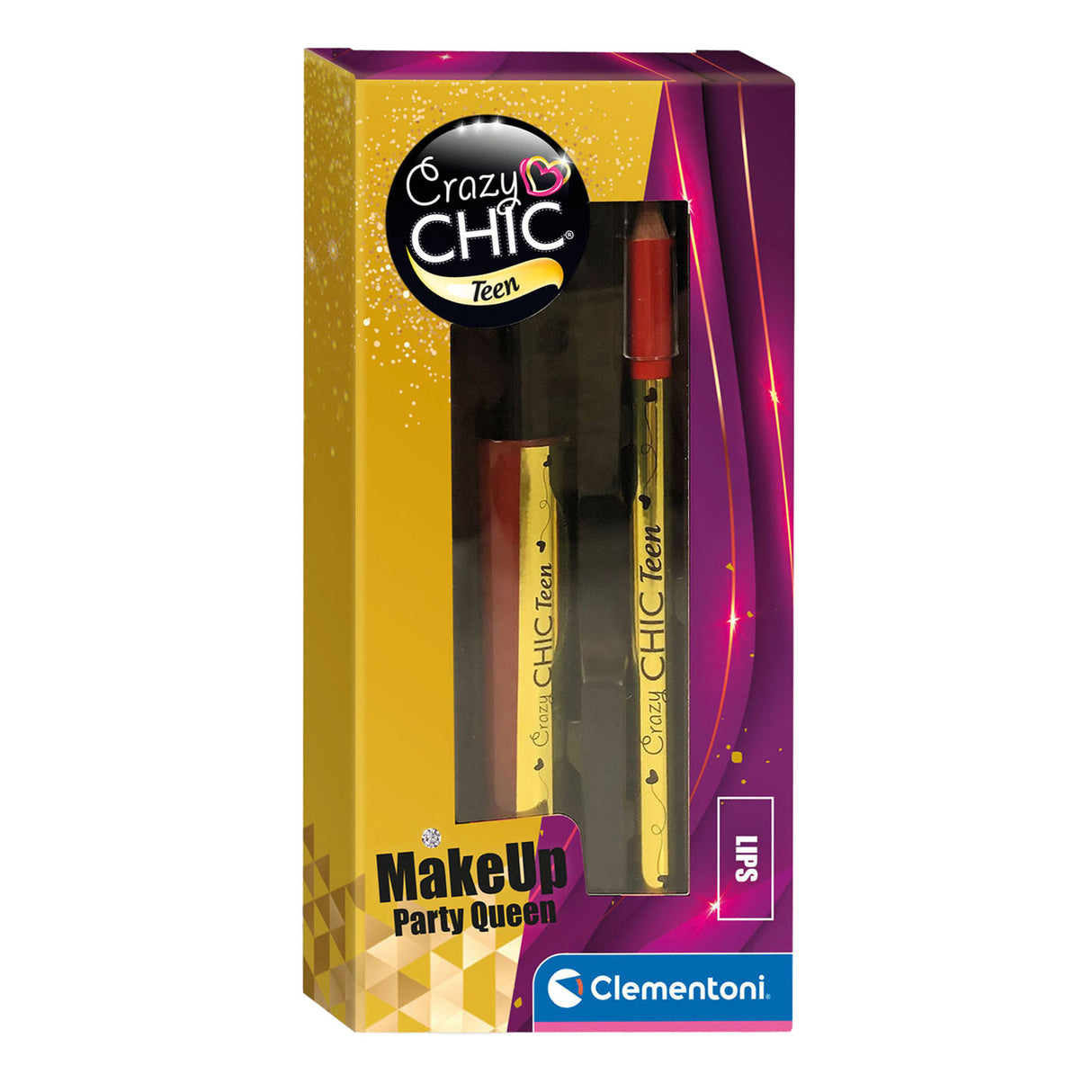 Clementoni crazy chic lipgloss en lippotlood party queen, 2st.