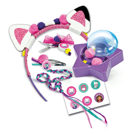 Clementoni - accessoires pour cheveux pour enfants - maison de poupée Gabby - set créatif - décorez vos propres accessoires pour cheveux - à partir de 4 ans