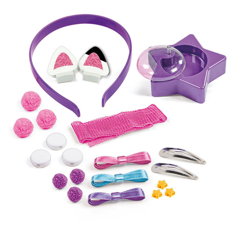 Clementoni - accessoires pour cheveux pour enfants - maison de poupée Gabby - set créatif - décorez vos propres accessoires pour cheveux - à partir de 4 ans
