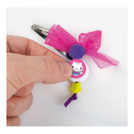 Clementoni - accessoires pour cheveux pour enfants - maison de poupée Gabby - set créatif - décorez vos propres accessoires pour cheveux - à partir de 4 ans