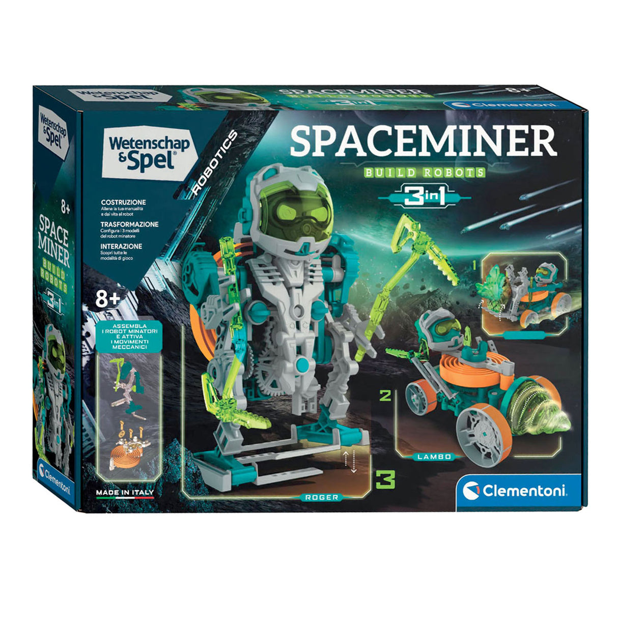 Clementoni Science et Spel - Space Miner Robotics 3in1 Construction Ensemble de construction