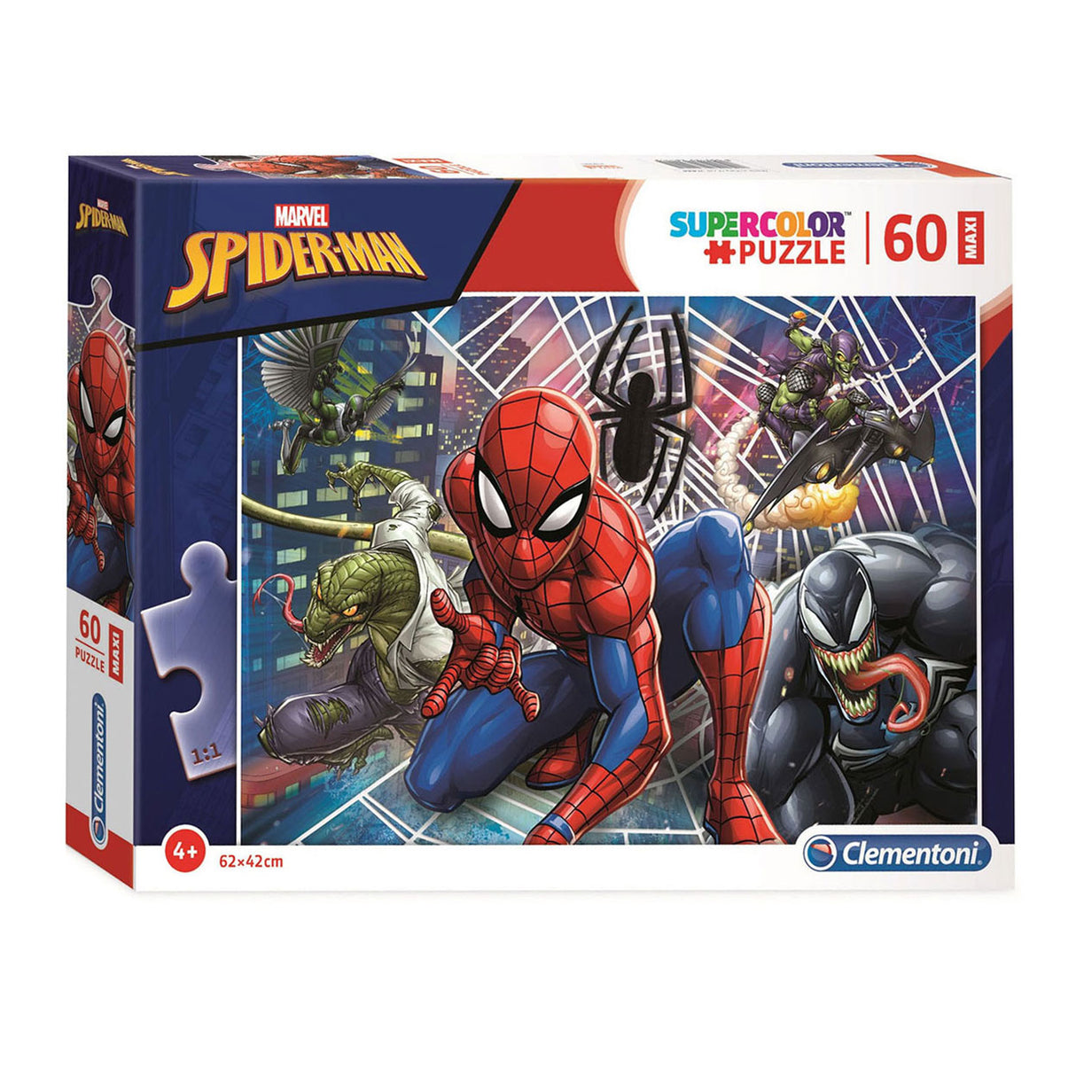 Clementoni Jigsaw Puzzle Super Color Maxi Spiderman, 60e.