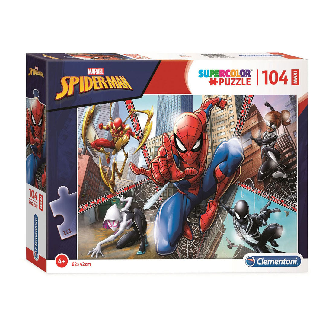 Clementoni legpuzzel super color maxi spiderman, 104st.