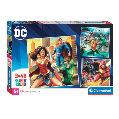 Clementoni Jigsaw Puzzle Super Color Square DC Comics Justice League, 3x48st.