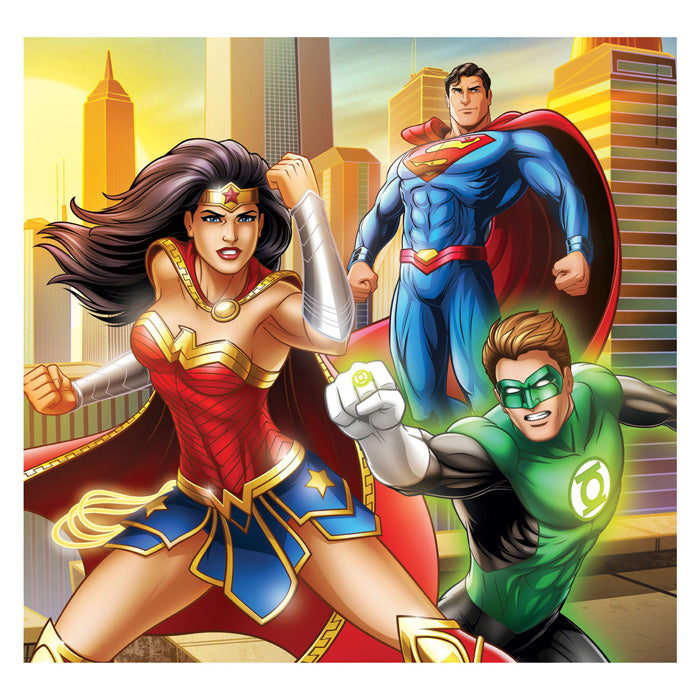 Clementoni legpuzzel super color vierkant justice league, 3x48st.