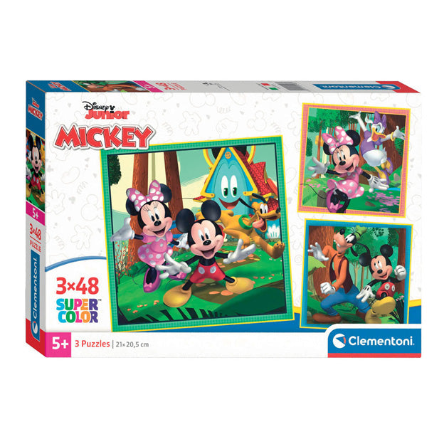 Clementoni Jigsaw Puzzle Super Color Square Mickey and Friends, 3x48st.