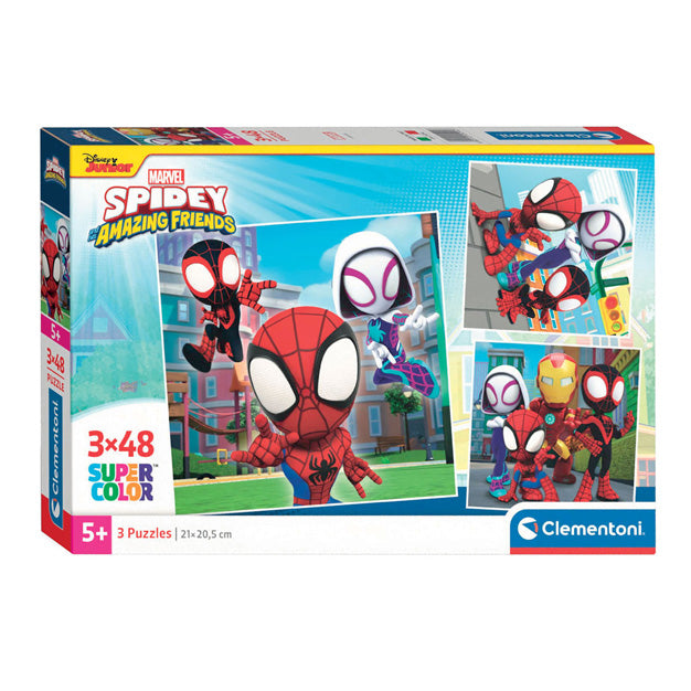 Clementoni Legpuzzel Super Color Vierkant Spidey and His Friends, 3x48st.