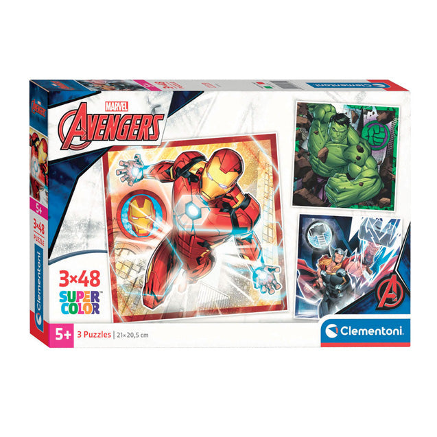 Clementoni Jigsaw Puzzle Super Color Square Avengers, 3x48st.