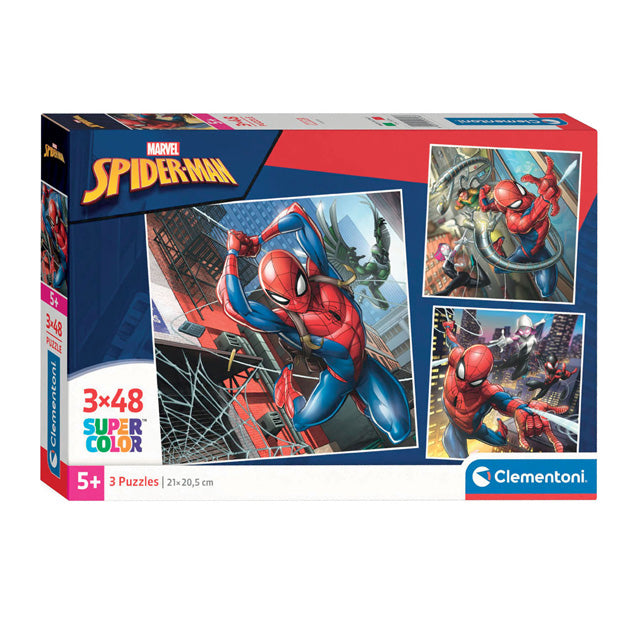 Clementoni Legpuzzel Super Color Vierkant Spiderman, 3x48st.