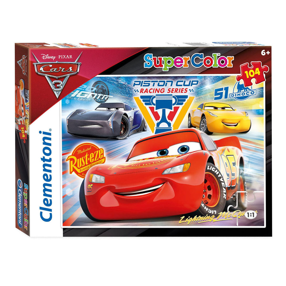 Clementi Jigsaw Puzzle Super Color Cars, 104st.