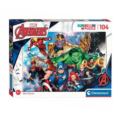 Marvel clementoni puzzle super couleur avengers, 104 pièces.