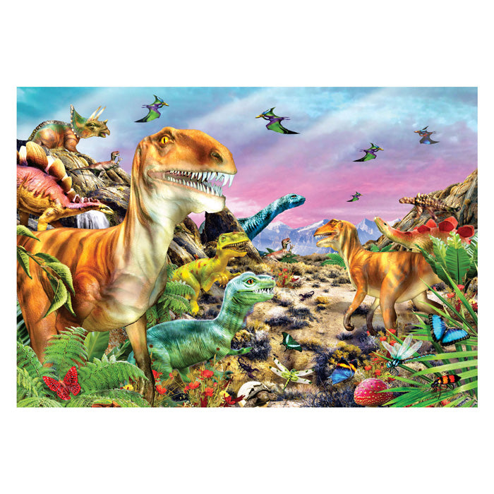 Clementoni Jigsaw Puzzle Super Color Land of Dinosaurier, 104st.