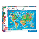 Clementoni Jigsaw Puzzle Super Color Dinosaurus Carte, 180st.