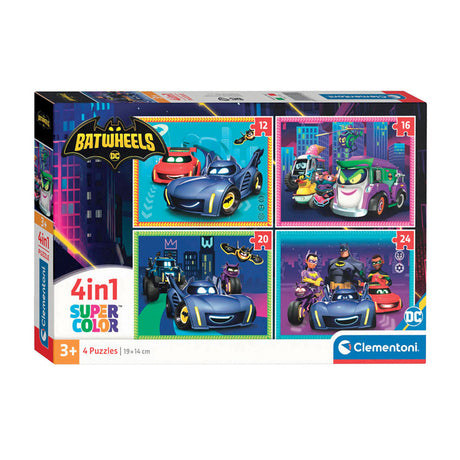 Clementoni - puzzle enfant 4 en 1 - roues de chauve-souris - puzzle à partir de 3 ans
