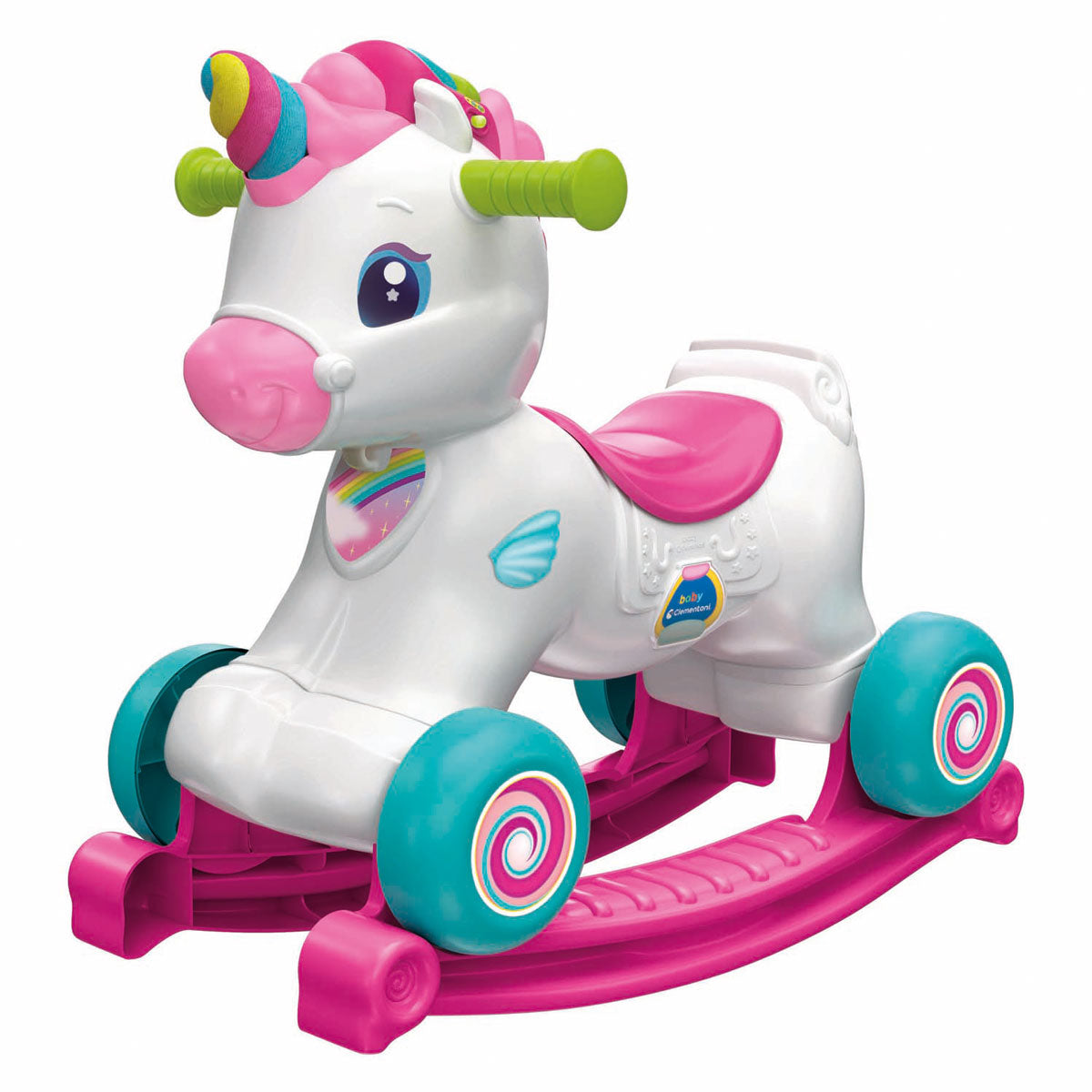 Clementoni baby - cheval à bascule licorne 3en1