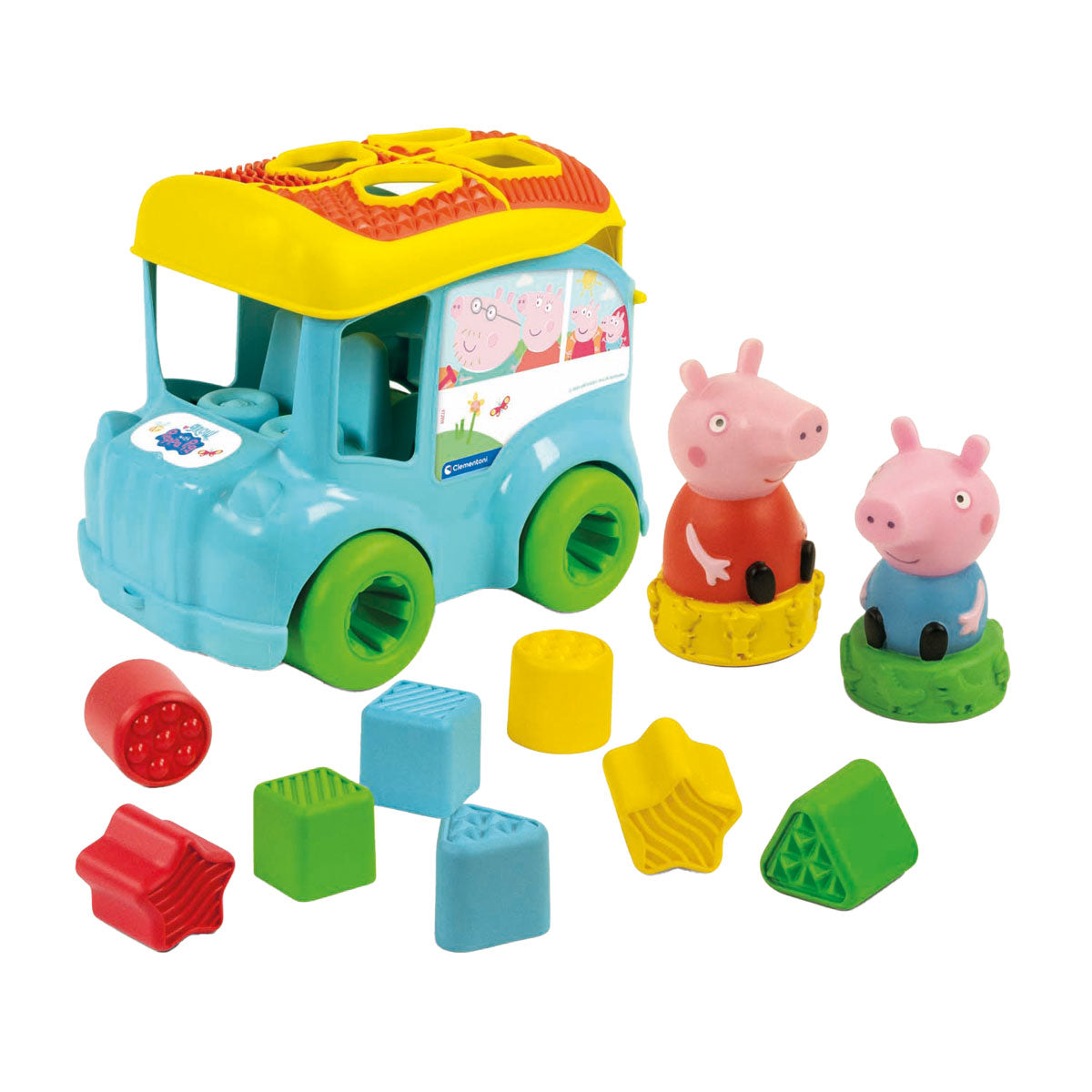 Clementoni baby - trieur de formes bus Peppa Pig, 8 pièces.