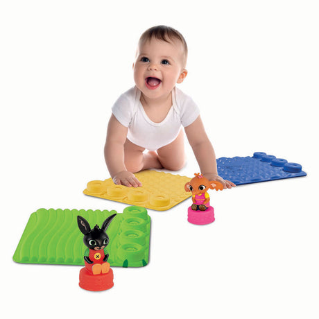 Clementoni baby - tapis de jeu sensoriel bing avec figurines de jeu, 6 pièces.