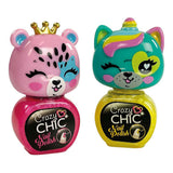 Clementoni crazy chic - vernis à ongles animaux, 2 pcs.