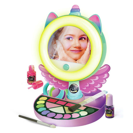 Clementoni crazy chic - miroir lumineux - miroir de maquillage pour enfant - rangement maquillage - à partir de 6 ans