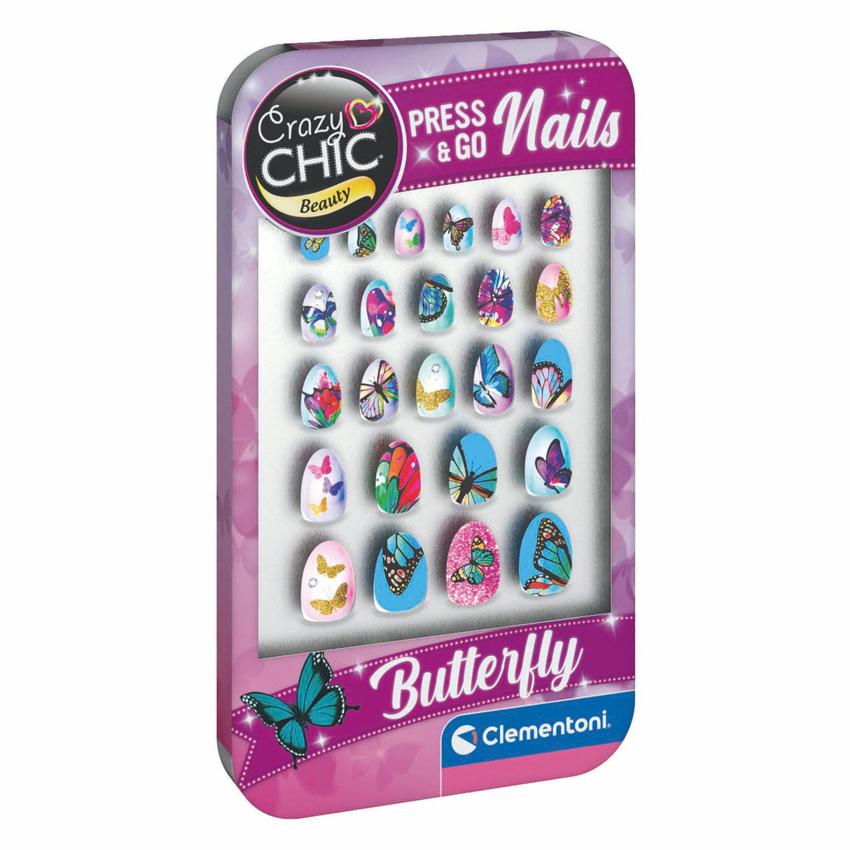 Clementoni crazy chic press go ongles - papillons