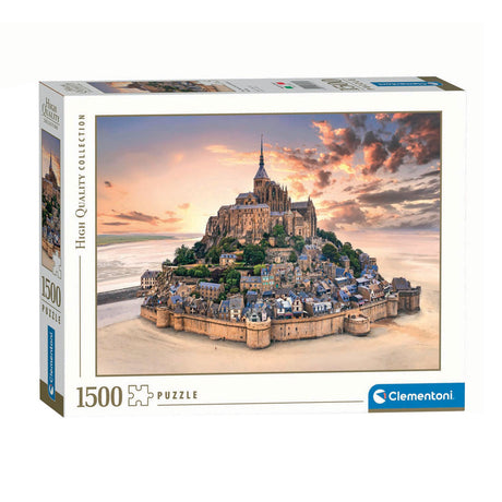 Clementoni - puzzle - 1500 pièces - montée du mont saint-michel - puzzle pour adultes - collection haute qualité