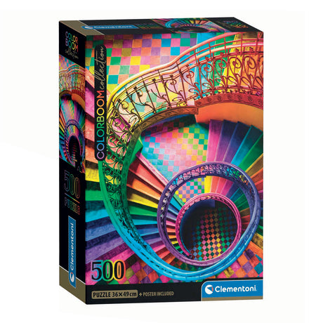 Clementoni puzzle compact colorboom escaliers, 500 pcs.