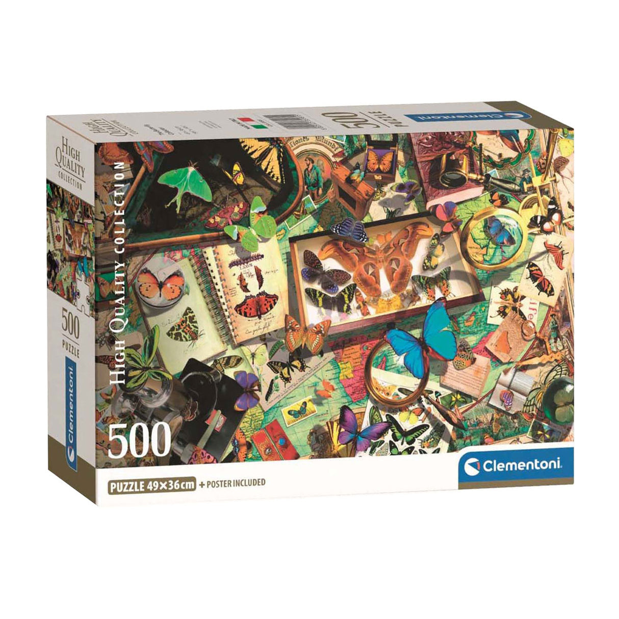 Clementoni puzzle le collectionneur de papillons, 500 pcs.