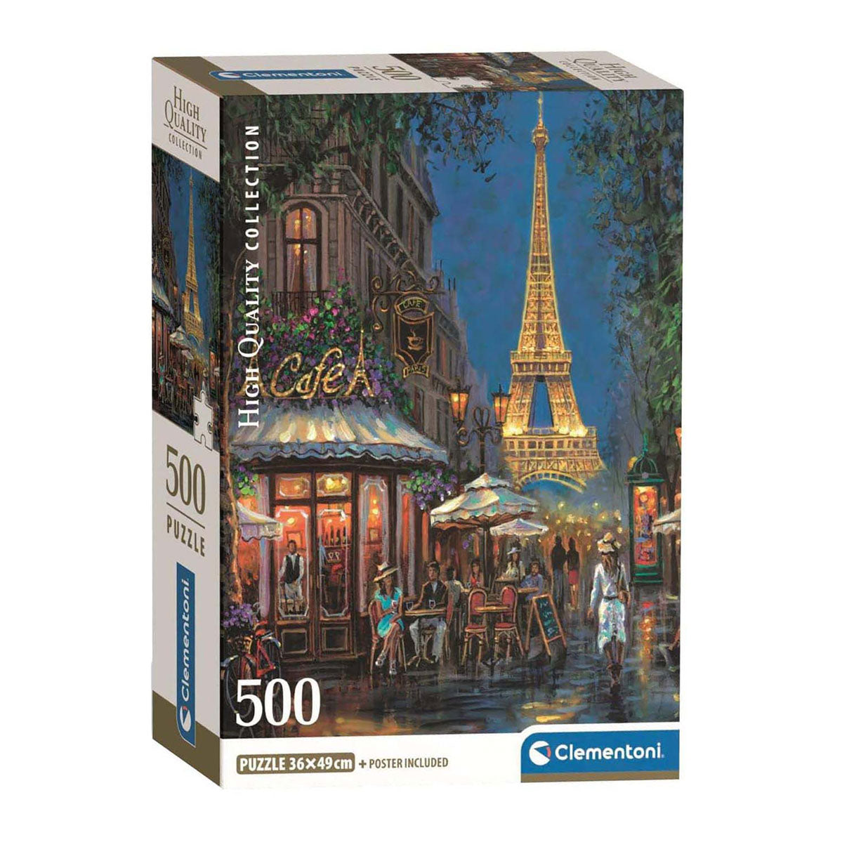Clementoni puzzle nuit au café eiffel, 500 pcs.