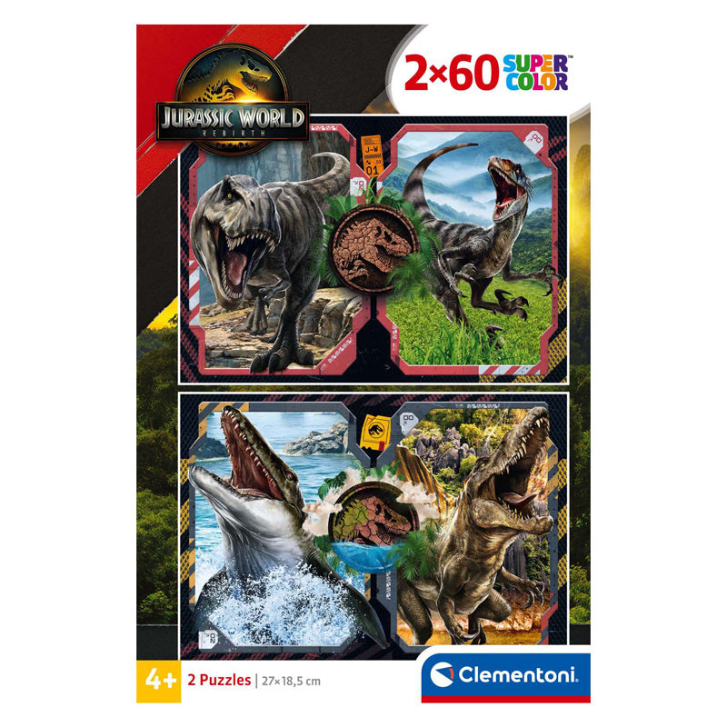 Clementoni puzzle monde jurassique, 2x60pcs.