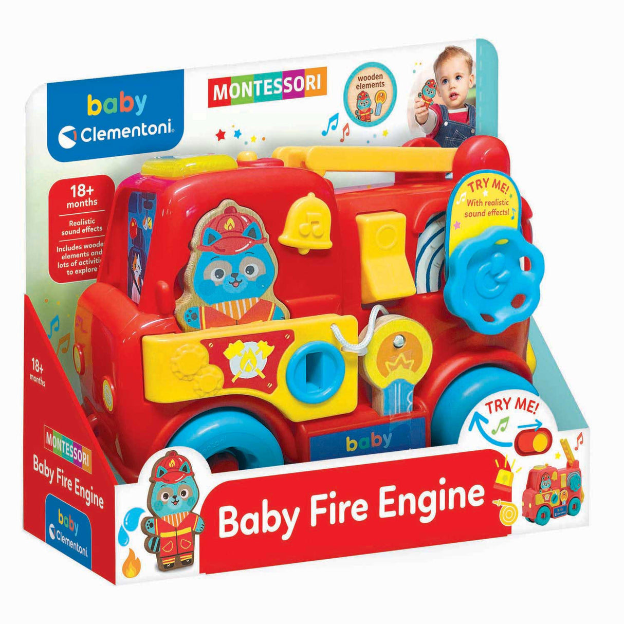 Clementoni bébé camion de pompiers éducatif Montessori