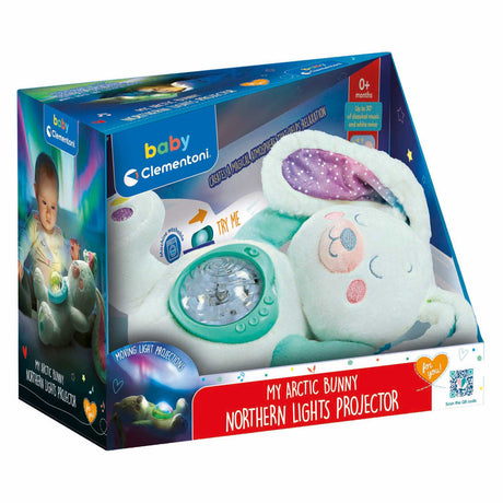Clementoni - jouet bébé - peluche avec projecteur d'aurores boréales - à partir de 0 mois